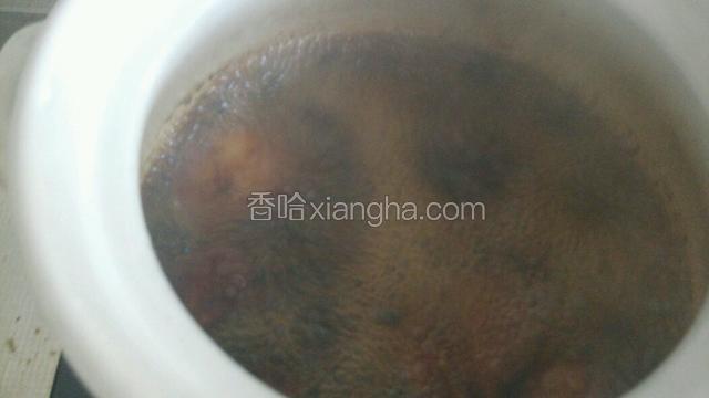 小火加盖焖煮到1小时30分钟时，加入冰糖适量。