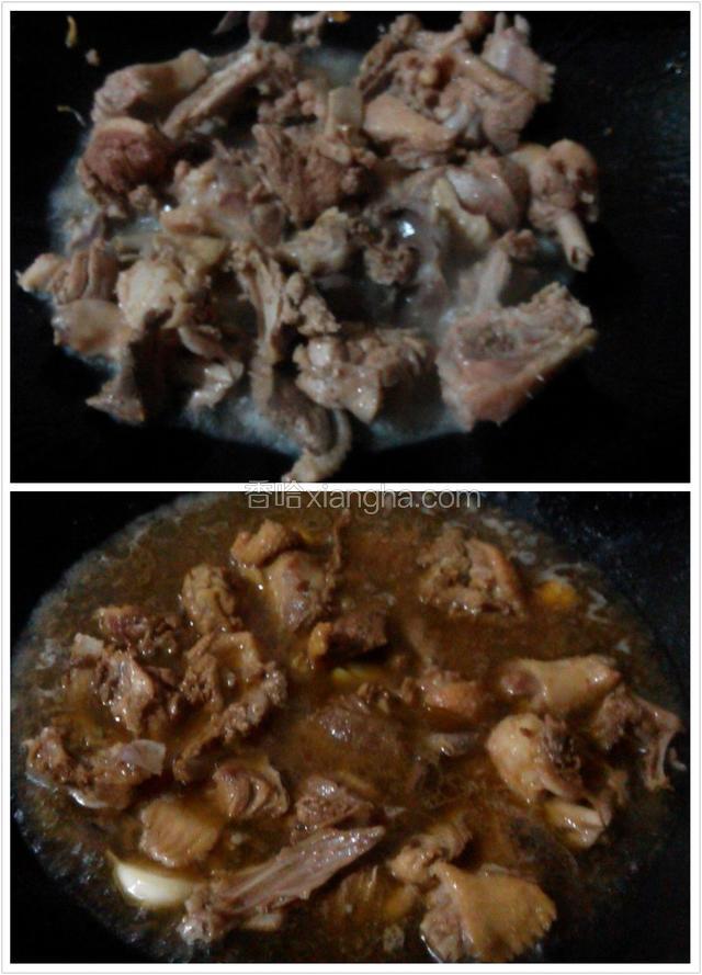 锅内放油烧热,下蒜头炒香,放入鸭肉爆炒五分钟,放入孜然粉、盐、鸡精、生抽,翻炒出香味,放入两小碗水,焖煮十分钟.
