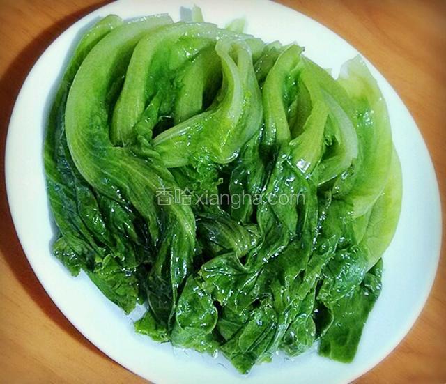 如图将焯过水的玻璃菜摆放整齐