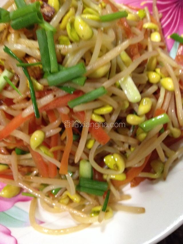 胡萝卜炒黄豆芽