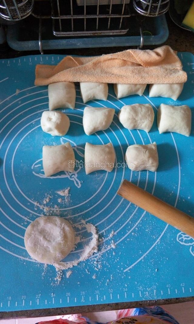 面团发好切成大小均匀的剂子