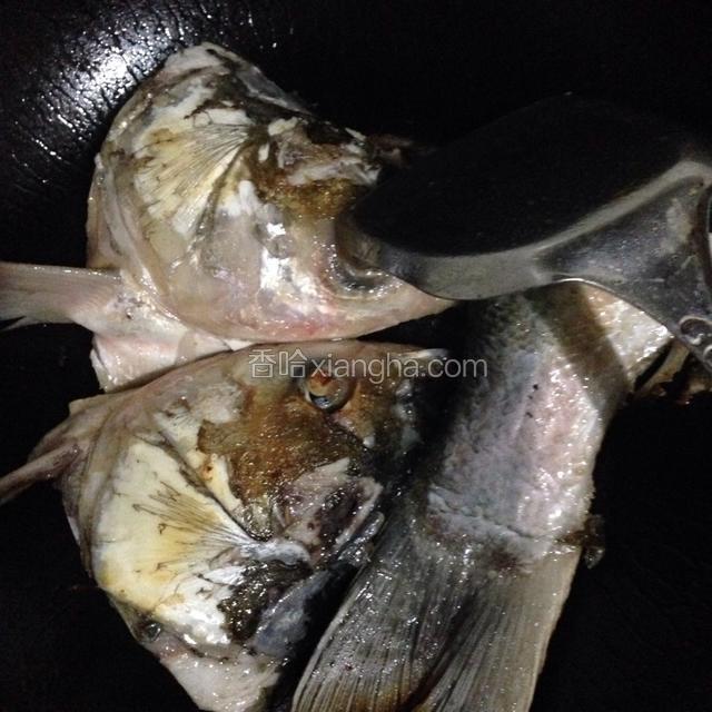 炒锅烧热，加入适量的食用油，油温烧热后放入鱼头煎一下。一次把一面煎透。
然后翻身煎另外一面。