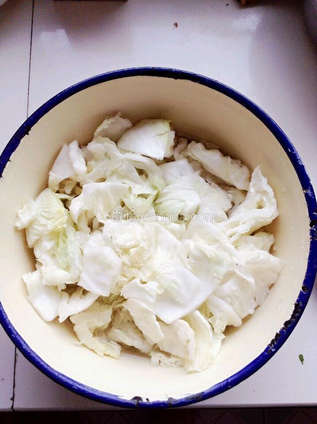 白菜切片洗净