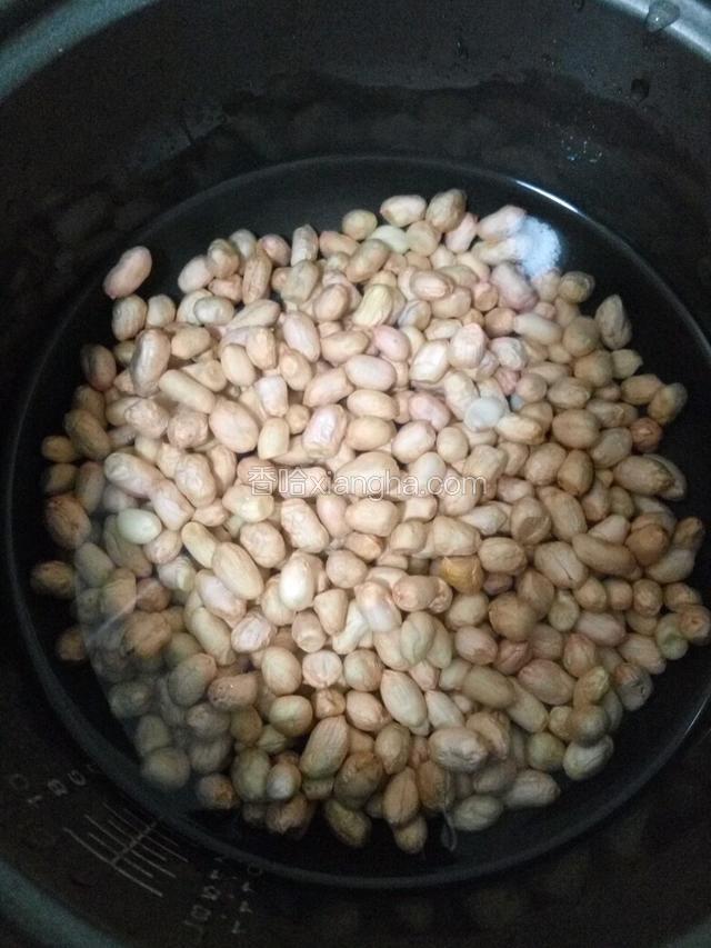 花生米洗净入锅，锅中加适量的水和盐，大火煮二十分钟左右。