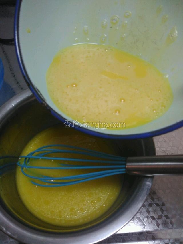 倒入蛋液方法同上