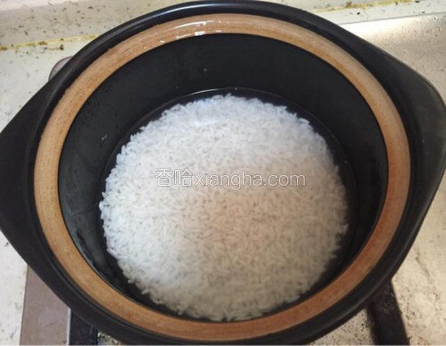 大米洗净，放入适量水，提前半小时泡着。