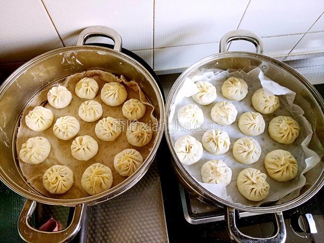 把包子放在温暖处饧发十五分钟