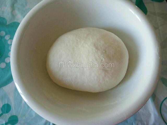 面粉放盆中，用适量温水和成软面团，盖上保鲜膜松弛半小时备用
