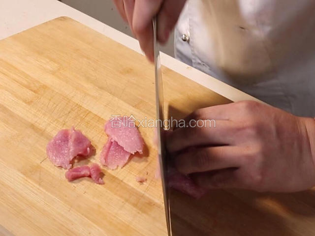 猪肉切片。
