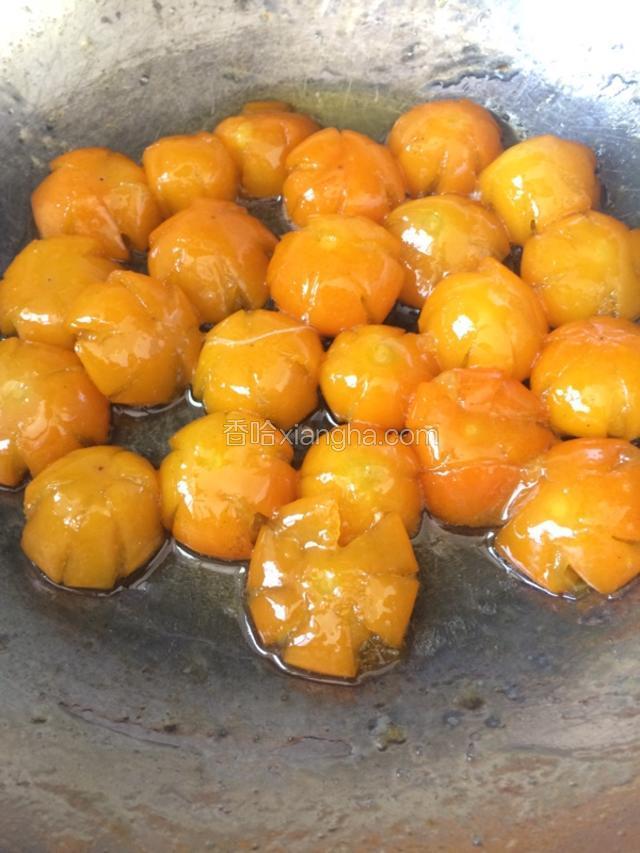 煮到把冰糖水收汁