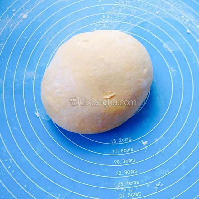 垫板上撒适量干面粉，面团排空空气揉光滑，醒发二十分钟