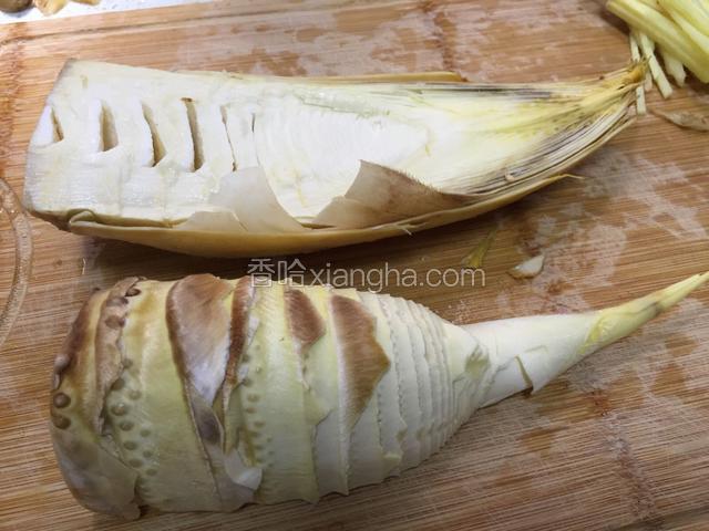 新鲜冬笋去壳