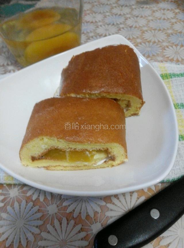 奶油黄桃蛋糕卷