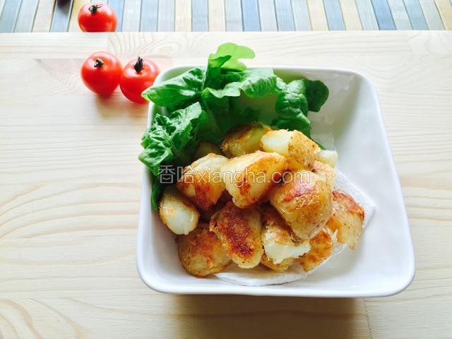 摆盘、吃的时候蘸番茄酱很不错