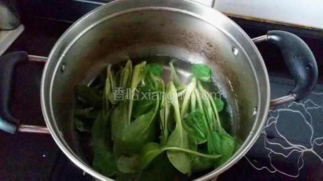 把油菜洗净开水烫一下（水中放少许盐）