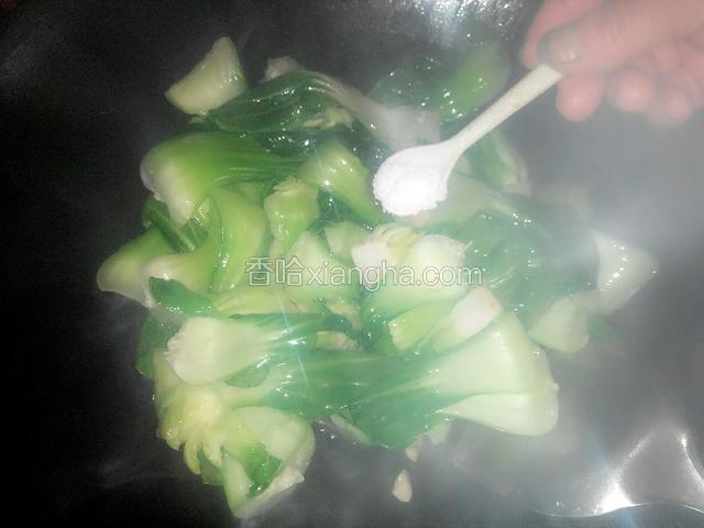 然后加入盐，少量的糖