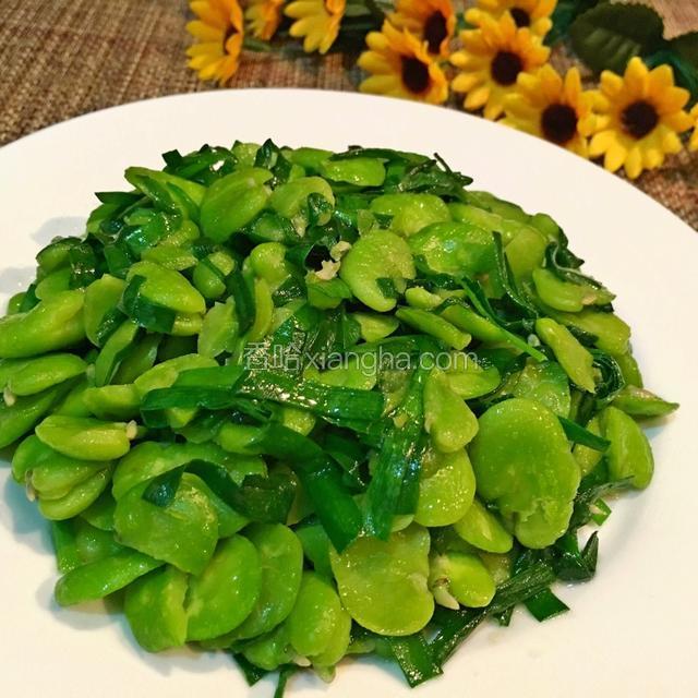 蚕豆炒韭菜