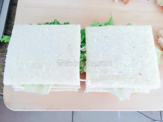最后盖上土司片