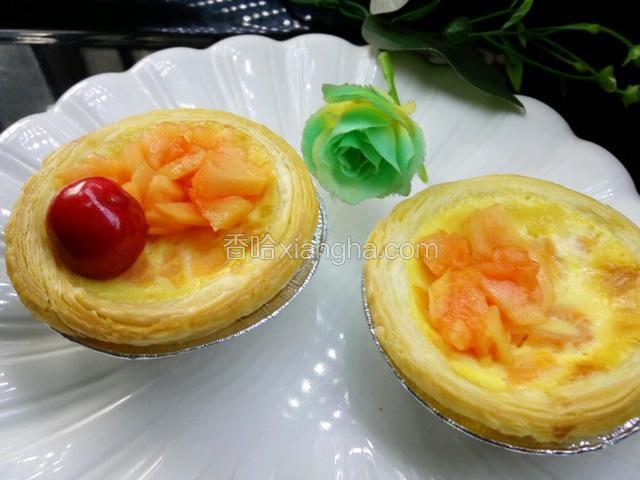 成品图。再装饰点水果，味道棒棒的。