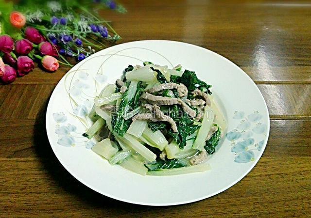 小白菜炒肉丝