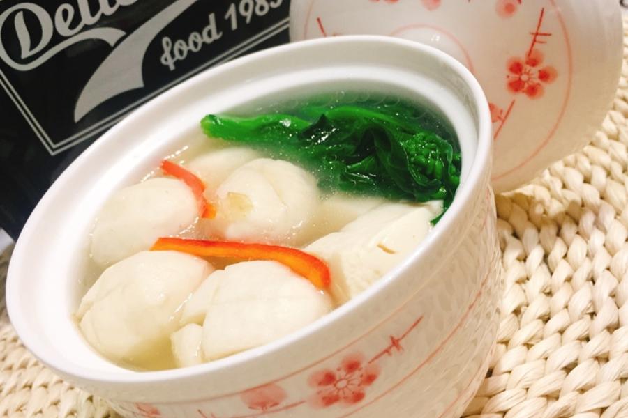 青菜豆腐鱼丸汤