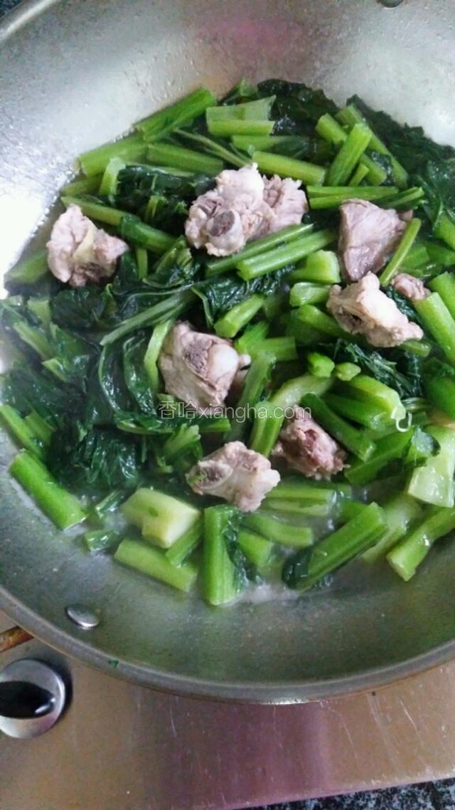 下排骨炒，下高汤