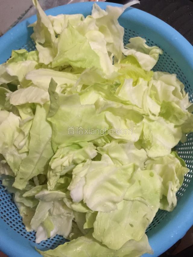 包菜洗干净手撕成片备用