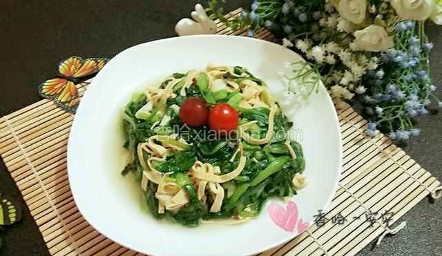 鸡毛菜炒百叶丝
