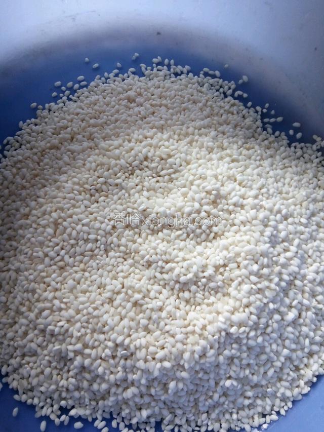 准备糯米，泡水几个小时。