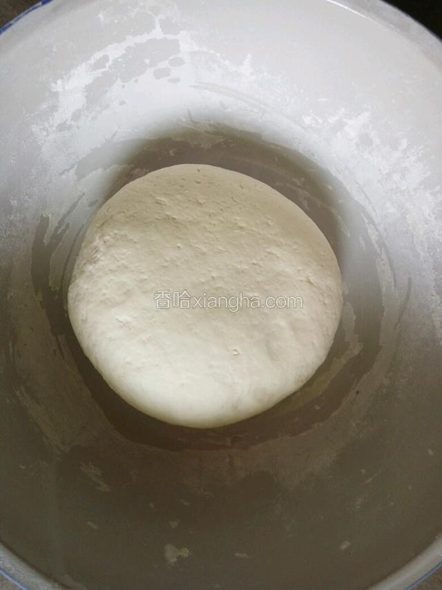 柔成光滑的面团，等待发酵至两倍大