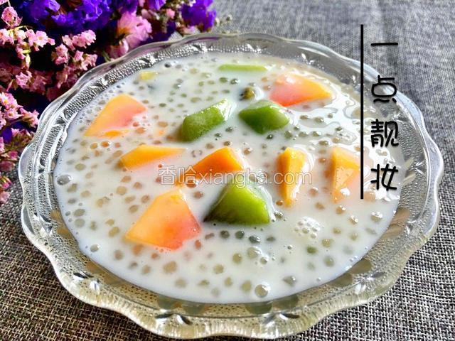水果牛奶西米露