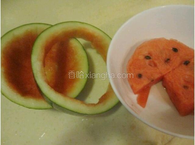 西瓜挖出肉(如图所示)