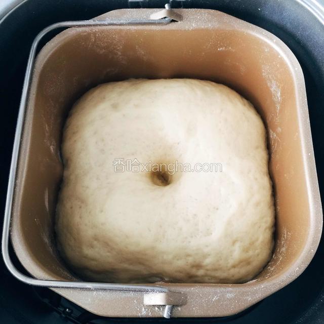 发酵至两倍大，然后再次揉面几分钟给面团排气