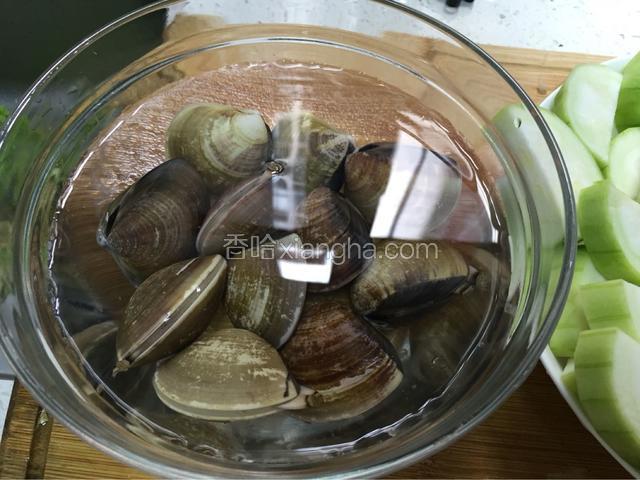 蛤蜊用淡盐水浸泡两小时左右吐沙洗净