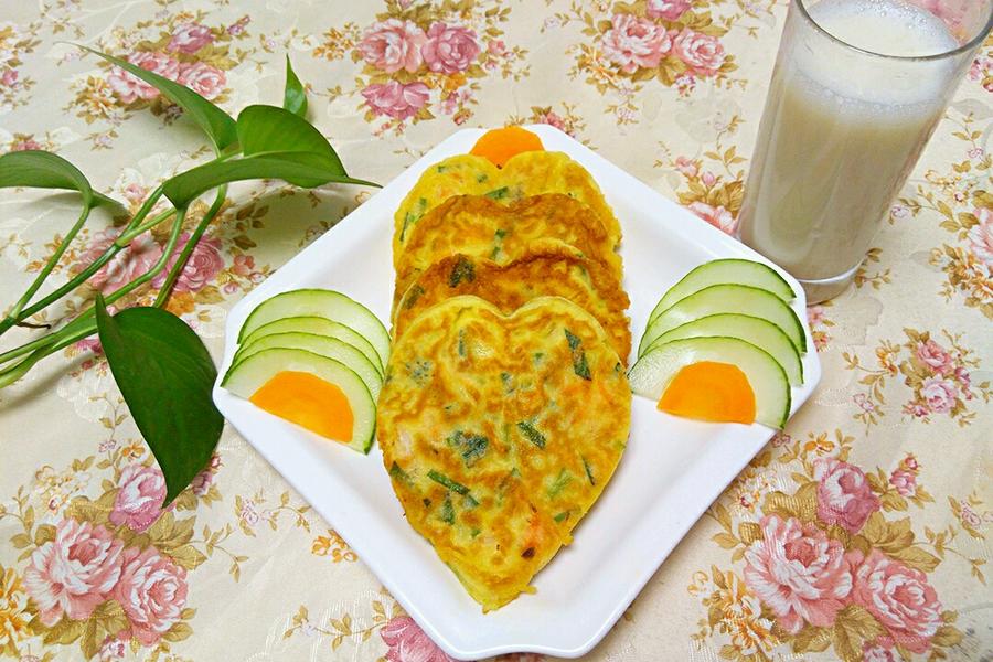 胡萝卜韭菜虾仁饼