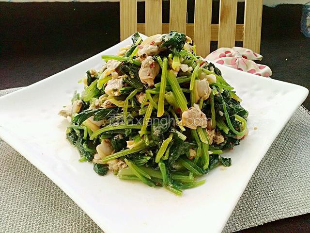 菠菜拌花蚬