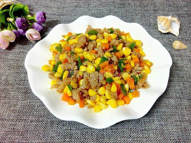 玉米胡萝卜炒瘦肉