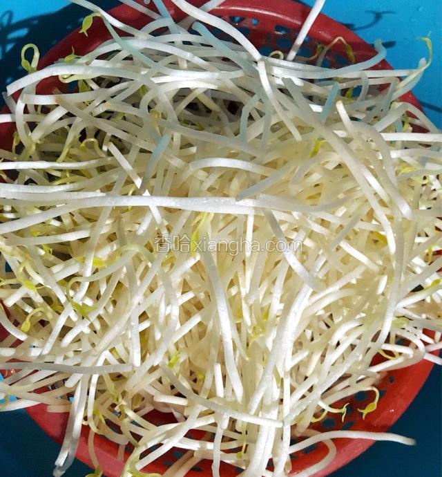 豆芽摘掉尾部洗净备用