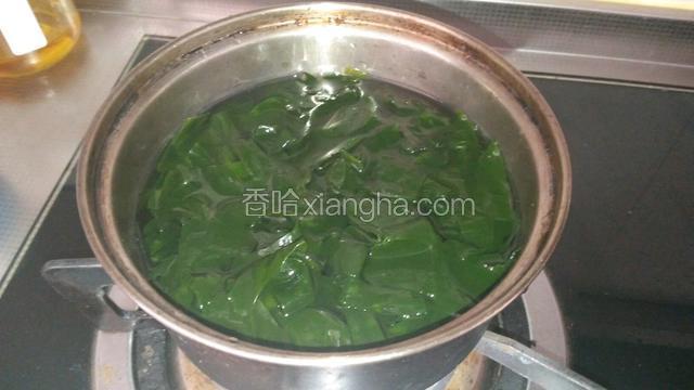 锅中加水，加裙带菜