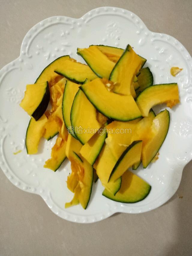 南瓜切片。