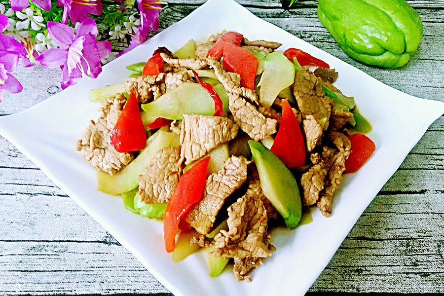佛手瓜炒肉片