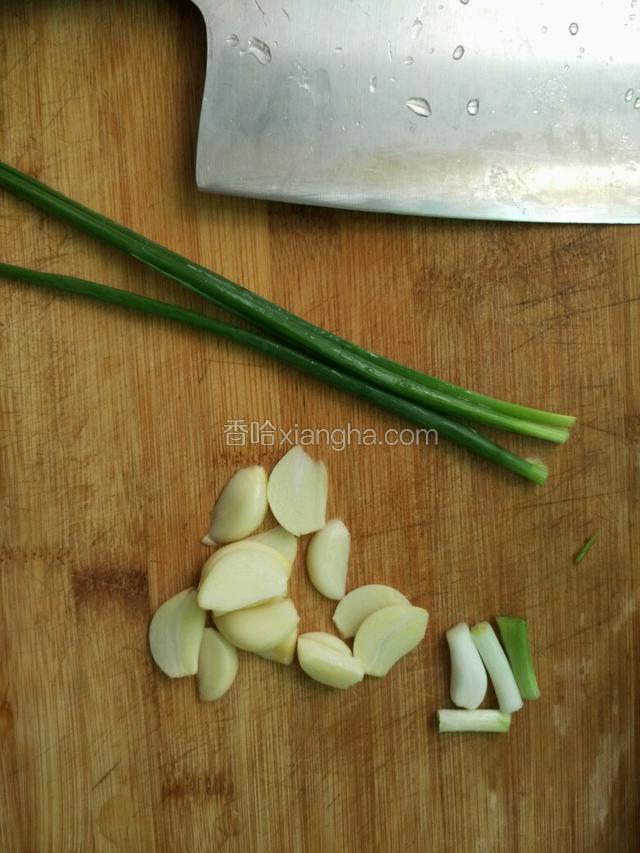 蒜切片，小葱头切段，葱切葱花或葱段备用；