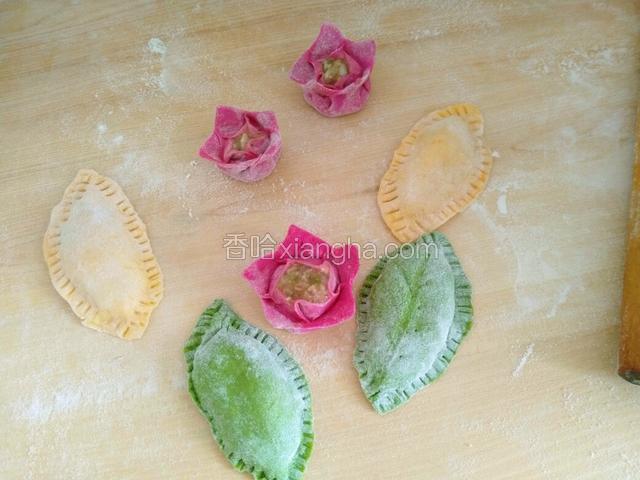 花朵和树叶都包好啦。