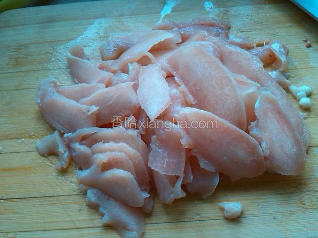 鸡脯肉切片