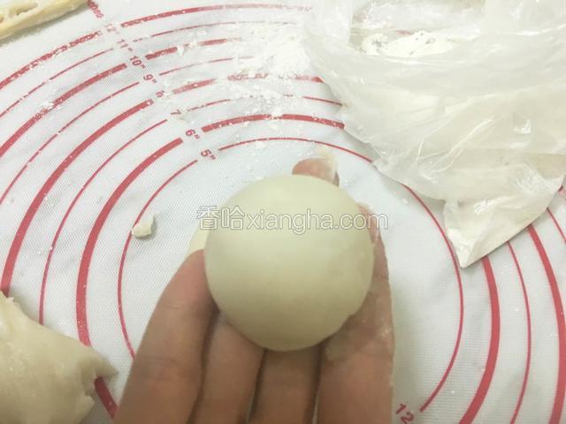 用手捏紧再次揉成圆球