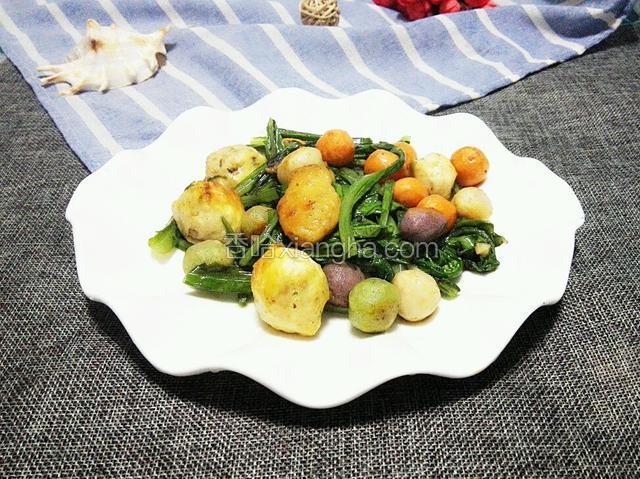 鱼丸油麦菜