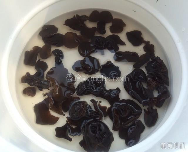 木耳放容器里加水泡发