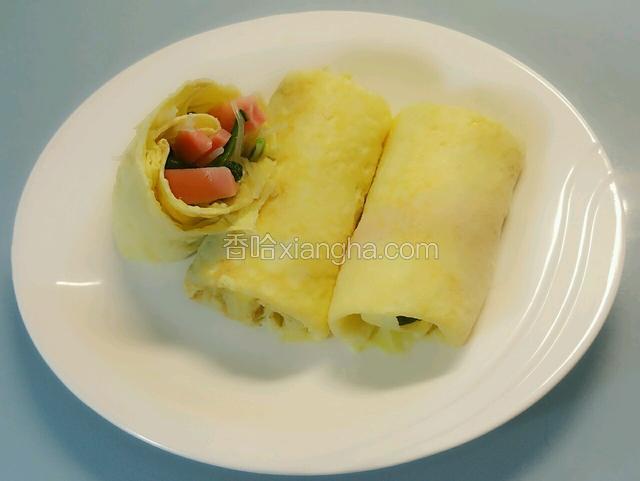 菠菜粉丝火腿鸡蛋卷