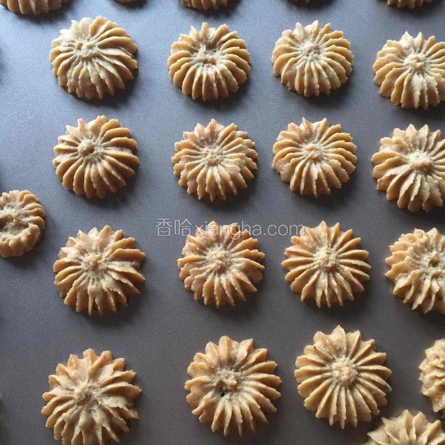 放入预热好的烤箱中层，上下火180度烘烤12分钟出炉，放凉
