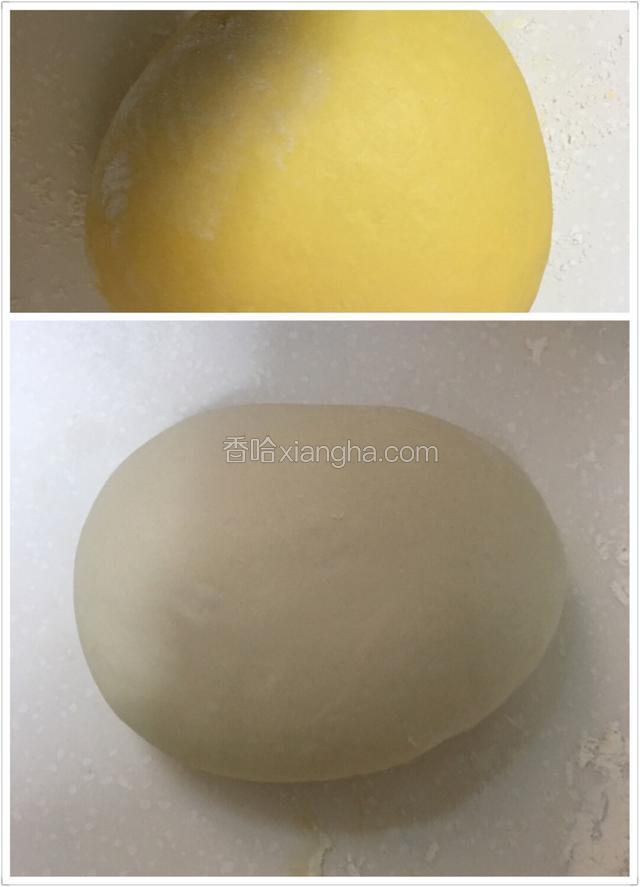 把面团取出揉匀排气